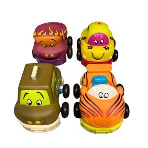 JustB-Byou Soft Vehicles Pull Back Cars- Kid Powered Cars For Toddler 12 months+